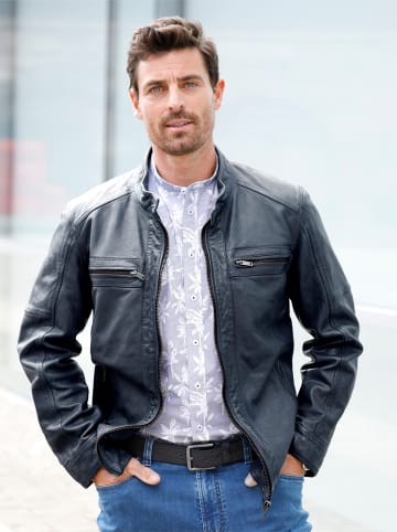 WITT WEIDEN Leder-Jacke in rauchblau