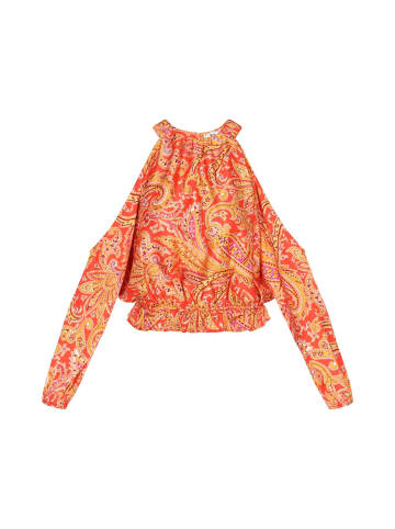 aleida Women Blouse in Orange Multicolor