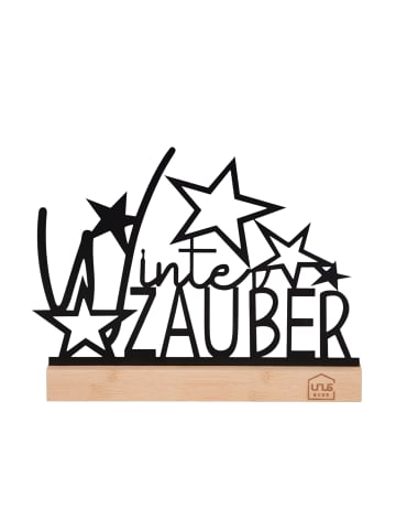 UNUS Aufsteller "Winter Zauber" mit Sternen in schwarz in Schwarz
