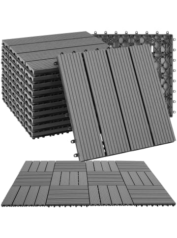 tectake Terrassenfliesen Tegulas 31 x 31 x 2,2 cm, grau