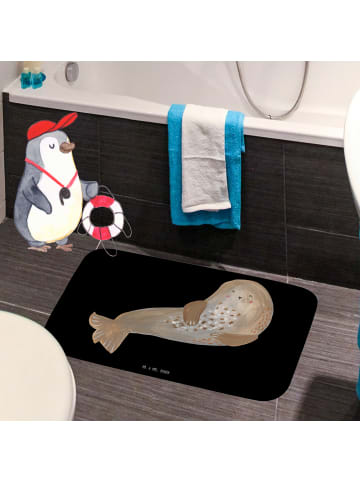 Mr. & Mrs. Panda Badezimmerteppich Robbe Lachen ohne Spruch in Schwarz