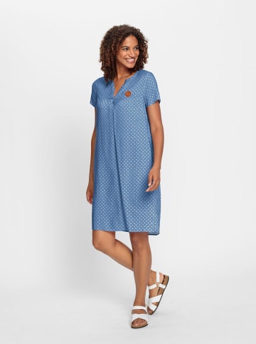 WITT WEIDEN Druckkleid in mittelblau-weiß-bedruckt