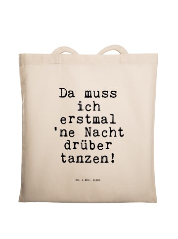 Mr. & Mrs. Panda Tragetasche Da muss ich erstmal... mit Spruch in Creme