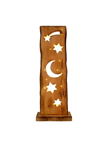 näve LED Weihnachtsartikel "MOND/STERNE" in natur - (L)16 cm x (B)2.5 cm x (H)60 cm