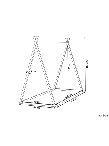 Beliani Kinderbett SAURAT in Grau - (W) 94 x (H) 161 x (L) 206 cm