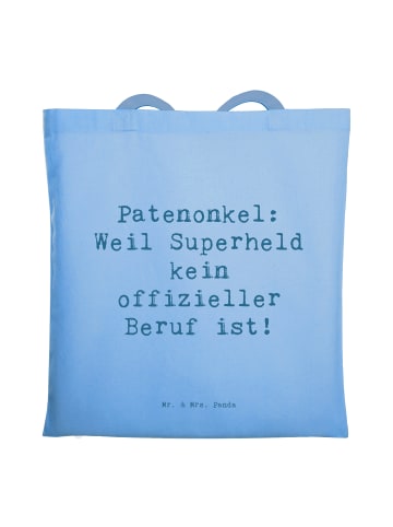 Mr. & Mrs. Panda Schultasche Spruch Patenonkel Superheld mit Spruch in Sky Blue