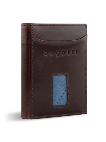 Bugatti Secure Slim Geldbörse RFID Schutz Leder 8 cm braun