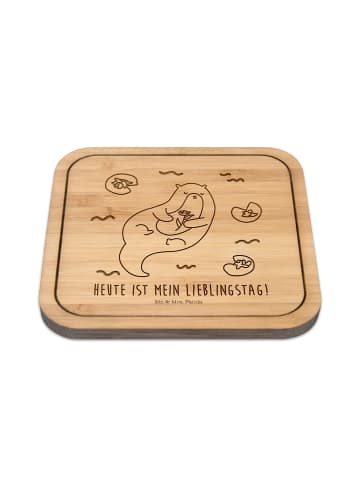 Mr. & Mrs. Panda Tischuntersetzer Otter Seerose mit Spruch in Transparent