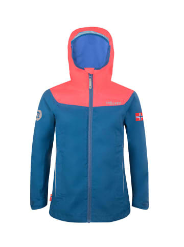 Trollkids Regenjacke "Bergen" in Mitternachtsblau / Coral