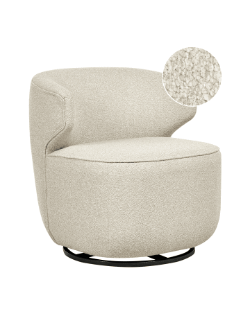 Beliani Sessel MOLLEBY in Beige/Schwarz - (W) 73 x (H) 78 x (L) 77 cm