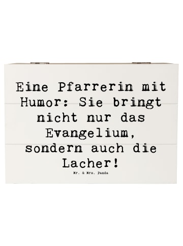 Mr. & Mrs. Panda fotobox Spruch Humorvolle Pfarrerin mit Spruch in Weiß