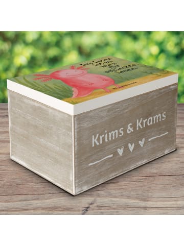 Mr. & Mrs. Panda Kiste Axolotl Glücklich Design mit Spruch in Weiß