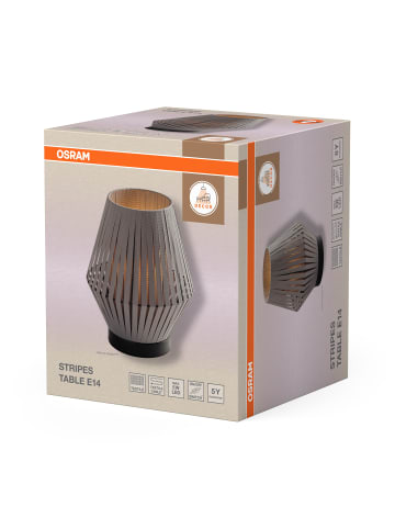 Osram Decor Stripes Tischleuchte E14 Grau Polyester 205mm