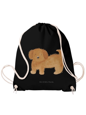 Mr. & Mrs. Panda Drawstring Bag Hund Flauschig ohne Spruch in Schwarz