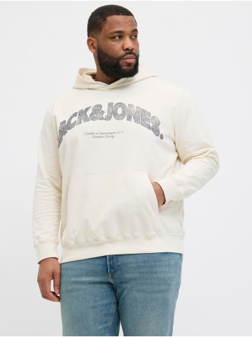 JACK & JONES PLUS Kapuzenpullover in Antique White