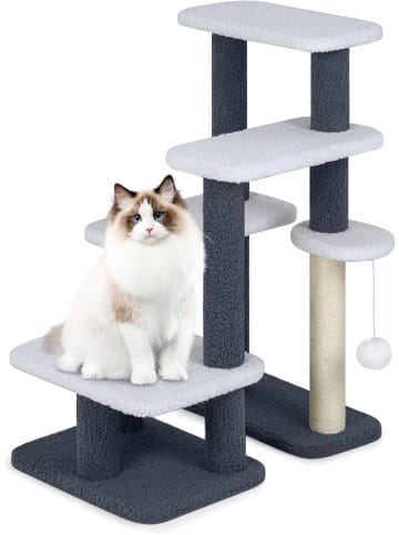 COSTWAY 2 in 1 Kratzbaum Hundetreppe in Grau