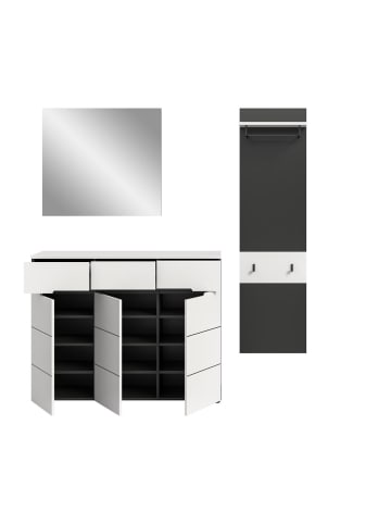 ebuy24 Garderobenmöbel Canu (3-teilig) Weiß 180 x 37 cm