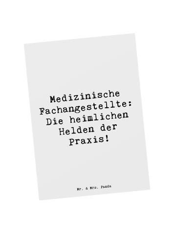 Mr. & Mrs. Panda Postkarte Spruch Medizinische Fachangestellte H... in Weiß