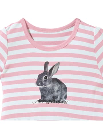 Erwin Müller Single-Jersey Kinder-Nachthemd in rosa/weiß/grau