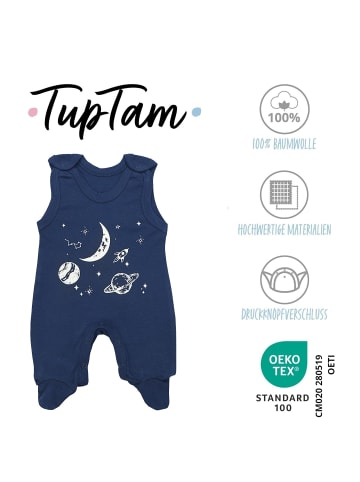 TupTam Baby Strampler mit Aufdruck Spruch 5er Pack in blau/weiß