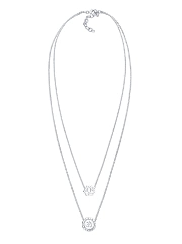Elli Halskette 925 Sterling Silber Lotusblume, Om in Silber