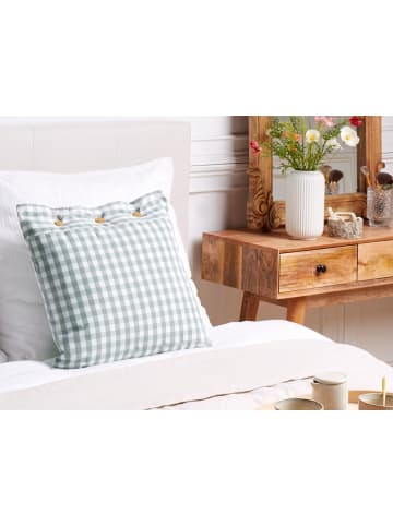 Beliani Dekokissen TALYA in Grün/Weiß/Braun - (W) 45 x (H) 12 x (L) 45 cm