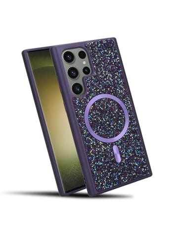 cadorabo Hülle für Samsung Galaxy S23 ULTRA Glitzer Schutzhülle in Lila
