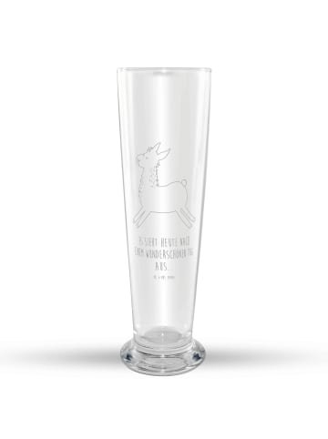 Mr. & Mrs. Panda Weizen Glas Lama Springen mit Spruch in Transparent