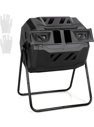 COSTWAY 160L Trommel-Komposter in Schwarz