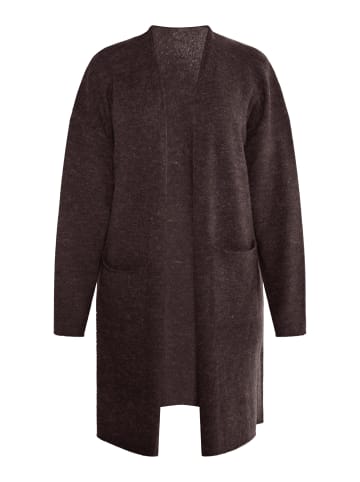 VIRITA Women Long Cardigan in Dunkelbraun