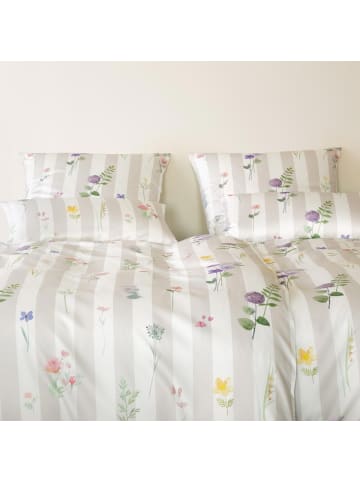 Elegante Bettwäsche Flowerstripe in natur