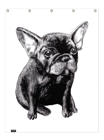 Juniqe Duschvorhang "French Bulldog" in Schwarz & Weiß