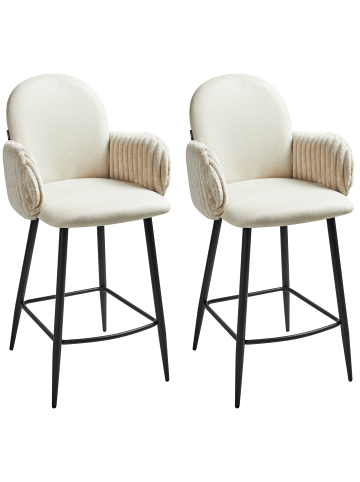 Beliani 2-tlg Barhocker AMITY in Beige/Schwarz