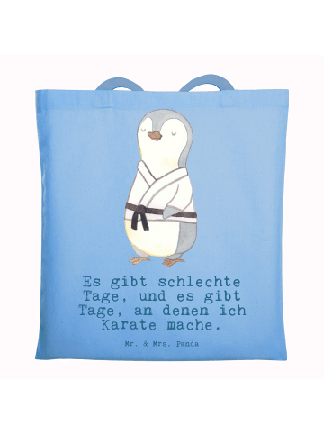 Mr. & Mrs. Panda Tasche Pinguin Karate mit Spruch in Sky Blue