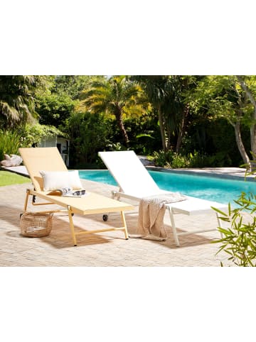 Beliani Gartenliege PORTOFINO in Weiß - (W) 198 x (H) 32 x (L) 65 cm