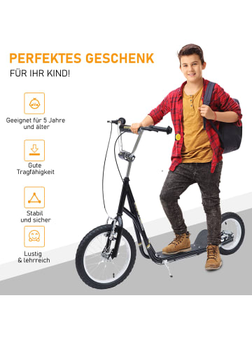 HOMCOM Kinderscooter in Schwarz 135L x 58B x 100H cm