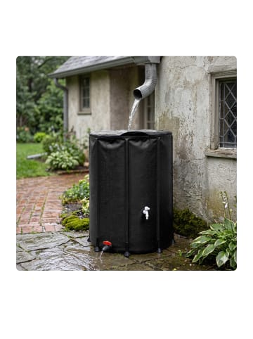 relaxdays Regentonne in Schwarz – 250 l