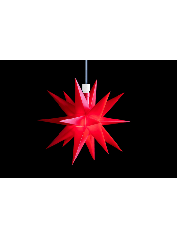 Sterntaler Dekostern | Weihnachtsstern Mini-Stern | Kunststoff | 18-Zacker | Rot