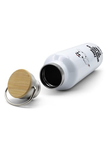 Mr. & Mrs. Panda Thermo-Trinkflasche Panda Weihnachten mit Spruch in Weiß