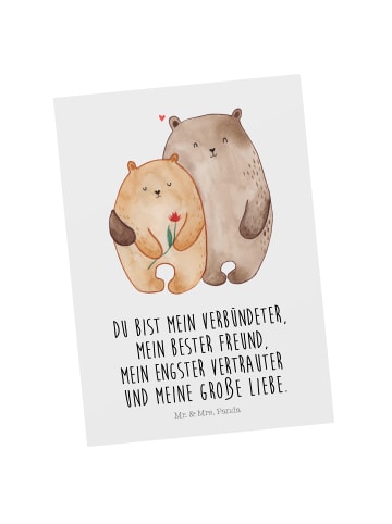 Mr. & Mrs. Panda Postkarte Bären Liebe mit Spruch in Weiß