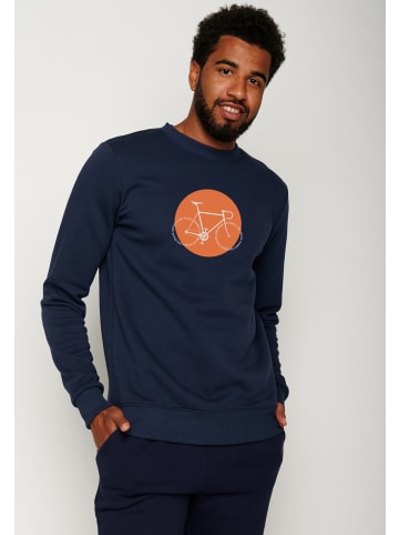 GreenBomb Sweatshirt Bike Slogan in Marineblau