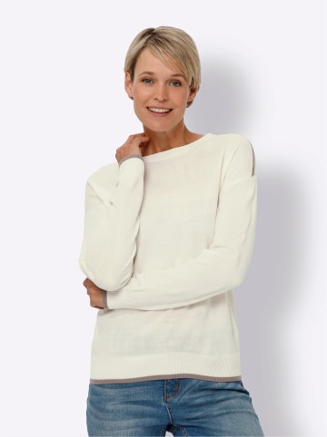 Sieh an! Langarm-Pullover in ecru-taupe
