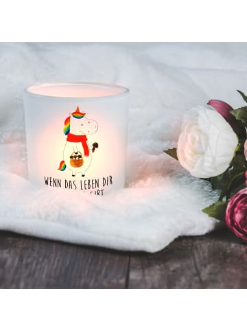 Mr. & Mrs. Panda Deko Windlicht Einhorn Pilz mit Spruch in Transparent