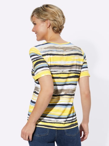 WITT WEIDEN Shirt in sonnengelb-taupe-bedruckt