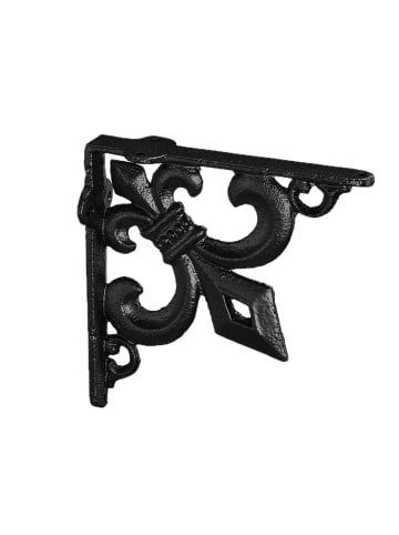 relaxdays 4 x Regalwinkel Lilien Ornamen in Schwarz