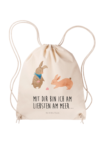 Mr. & Mrs. Panda gymnastiktasche Hasen Muschel mit Spruch in Creme