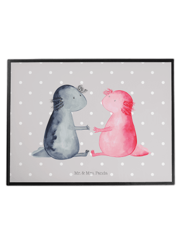 Mr. & Mrs. Panda schreibtischunterlage Axolotl Liebe ohne Spruch in Grau Pastell