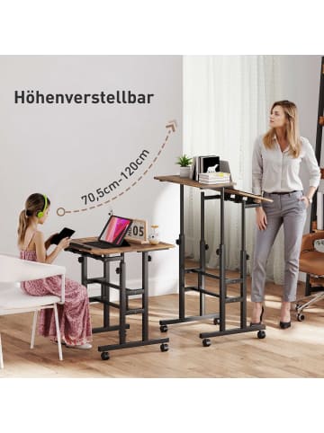 HOMCOM Schreibtisch in Rustikal-Braun 60L x 60B x 120H cm