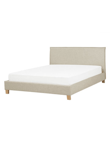 Beliani Doppelbett SENNEZ in Beige/Braun - (W) 155 x (H) 106 x (L) 216 cm