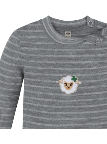 Normani Outdoor Sports 2x Baby Merino Langarmbody Tuai in Grau gestreift